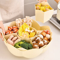 Rổ nhựa đa năng đựng đồ ăn lẩu có 7 ngăn ⚡️ Rổ đựng rau củ có từng khay tách rời và thoát nước tiện ích