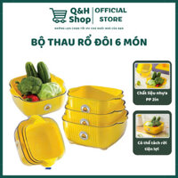 Rổ Nhựa Đựng Đồ 6 Món Kèm Thau Rửa - Bộ Thau Rổ Đôi 6 Món Nhựa Cao Cấp, Đựng Đồ Đa Năng - QH Shop