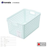 Rổ nhựa đựng đồ đa năng Inomata 4 màu Cỡ lớn - Hàng nội địa Nhật - Màu xanh  Light Blue
