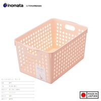 Rổ nhựa đựng đồ đa năng Inomata 4 màu Cỡ lớn - Hàng nội địa Nhật - Màu be  Light Pink