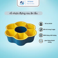 Rổ nhựa đựng Rau Ăn Lẩu Xoay 6 Ngăn Xoay Thoát Nước  Tiện Lợi-HiHome