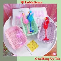 🎀Rổ nhựa 🎀giả mây chữ nhật màu Pastel LOLI RM 01