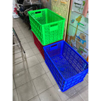 rổ nhựa lớn sóng nhựa hở 5 bánh xe 70.50.45cm