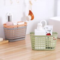 Rổ nhựa nhỏ treo đồ cho nhà tắm phòng bếp có đầu móc tiện lợi màu xanh