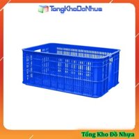 Rổ nhựa sóng hở Kích thước: 610x420x250mm đựng thực phẩm dụng cụ linh kiện chịu được nhiệt độ kho lạnh