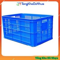 Rổ nhựa sóng hở Kích thước: 610x420x310mm đựng thực phẩm dụng cụ linh kiện chịu được nhiệt độ kho lạnh