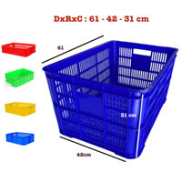 Rổ Nhựa, Sóng Nhựa 61x42x31cm, Sóng 3T1, Rổ Nhựa, Khay Nhựa, Thùng Nhựa, Thùng Nhựa Đựng Đồ
