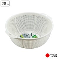 Rổ nhựa tròn Sanada Seiko 28cm có tai treo - Nội địa Nhật Bản - Trắng