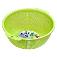Rổ nhựa tròn Sanada Seiko 28cm có tai treo - Nội địa Nhật Bản - Xanh