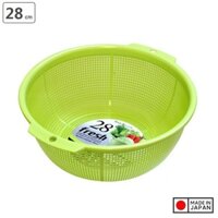 Rổ nhựa tròn Sanada Seiko 28cm, dùng để chứa đựng các loại thực phẩm như rau, củ, trái cây - nội địa Nhật Bản  - Xanh lá