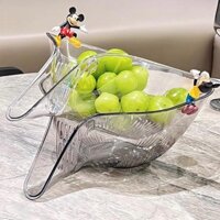 Rổ nhựa trong suốt thế hệ mới có phễu thoát nước tiện lợi, rổ vo gạo, thau rửa rau chất liệu nhựa PET cao cấp