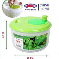 RỔ QUAY RAU GIÚP RAU NHANH KHÔ CỠ LỚN 26CM NHỰA SONG LONG AN TOÀN