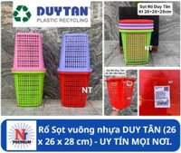 Rổ Sọt vuông nhựa DUY TÂN (26 x 26 x 28 cm) – UY TÍN MỌI NƠI