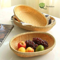 Rổ tre đan thủ công HANHDECOR giỏ mây decor nhà bếp hàng xuất khẩu cao cấp.
