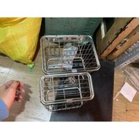 Rổ trước inox có nắp xe máy đựng (full ốc tán).
