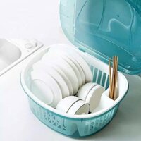 Rổ úp bát chén có nắp đậy tiện dụng, khay đựng bát chén thoát nước tiện dụng bền đẹp giá rẻ