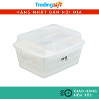 Rổ úp bát đĩa có nắp đậy Inomata, khay úp bình sữa có tay cầm chắc chắn nội địa NHẬT BẢN