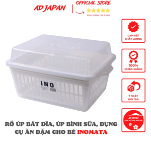 Rổ úp bát đĩa có nắp Inomata