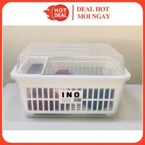 Rổ úp bát đĩa có nắp Inomata