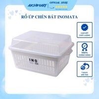 Rổ úp chén bát ăn dặm cho bé có nắp đậy chống bụi sạch sẽ Inomata hàng nội địa Nhật Bản Aichimart