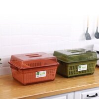 Rổ úp chén, bát có nắp đậy kèm khay thoát nước