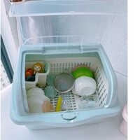 Rổ úp chén bát có nắp đậy Việt Nhật - Khay úp chén bát cho bé
