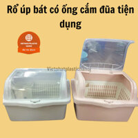 Rổ úp chén bát có NẮP ĐẬY Việt Nhật - Khay úp chén bát cho bé 5568