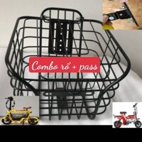 RỔ XE - Giỏ sắt xe đạp điện loại CÓ NẮP -COMBO RỔ + PASS BẮT RỔ