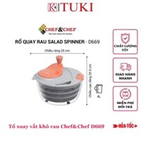 Rổ xoay vắt khô rau Chef&Chef D669, dung tích 4L - tiện dụng, hữu ích, siêu bền