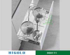 Rổ xoong nồi ray giảm chấn bắt mặt hộc Higold 303111