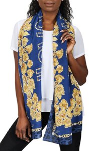 Roberto Cavalli C3802C880 307 Blue Chain Scarf for womens