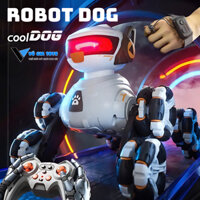 Robot Dog Cyber Cool Dog Điều Khiển Từ Xa Tay Cầm Cảm Biến Linh Hoạt, Di Chuyển Vượt Mọi Địa Hình Có Nhạc Và Đèn