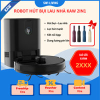 Robot hút bụi lau nhà 2 trong 1 KAW/SWI-Lực Hút Mạnh 4000PA,Pin Trâu 5200mAh,Tích Hợp Đổ Rác Tự Động