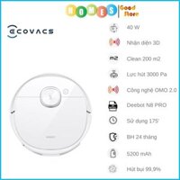 Robot Hút Bụi Lau Nhà ECOVACS Deebot N8 Pro Kết Nối App, Công nghệ OZMO 2.0, Lực Hút 2600 Pa, Phù Hợp Diện Tích 200m2, Công Suất 40W - Hàng Chính Hãng