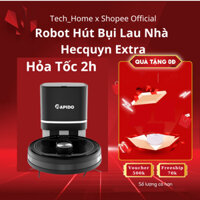 Robot hút bụi lau nhà Rapido Hecquyn Extra 25W, trạm đổ rác thông minh, quét rada, tia UV diệt khuẩn, BH 12 tháng