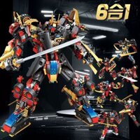 Robot lắp ghép Siêu nhân lắp ráp, đồ chơi bé trai, bé gái Robot biến hình 6 trong 1 với 908 Chi tiết