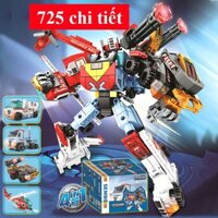 Robot lắp ghép Siêu nhân lắp ráp, đồ chơi bé trai, bé gái Siêu Robot và xe 4 trong 1 với hơn 800 chi tiết nhựa ABS