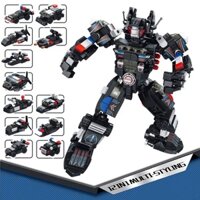 Robot lắp ghép Siêu nhân lắp ráp, đồ chơi bé trai, bé gái - Robot biến hình Cảnh sát 12 in 1 với 600 Chi tiết