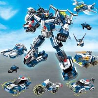 Robot lắp ghép Siêu nhân lắp ráp, đồ chơi bé trai, bé gái - Robot biến hình - Police Tranformer  Nhựa ABS