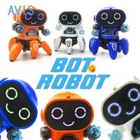 Robot nhảy múa thông minh Humanoid Flash Lights Mini Six Claw Walking Toy Robot cho trẻ em