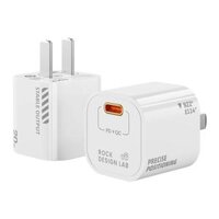 ROCK – T86 Sugar Cube Series PD20W Fast Charging Adapter – White ( For CCC )