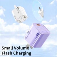 ROCK – T88 Sugar Cube Series PD33W GaN Fast Charging Adapter – Purple ( For CCC )