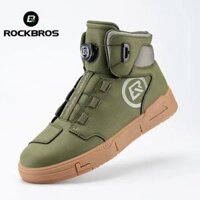 ROCKBROS Giày Đi Xe Máy Cho Nam Giày Thể Thao Đạp Xe Giày Bảo Vệ Mắt Cá Chân Có Khóa Xoay Chống Trượt Giày Đi Xe Máy Đệm Bánh Răng Dày Cắt Giữa