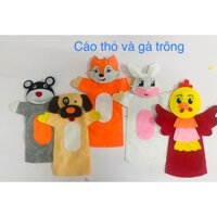 Rối Bàn tay nhồi bông Chuyện Cáo thỏ và gà trống