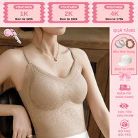 [ROLA ROLA] Áo Bra Hai Dây Cổ Chữ V Cúp Ngực Liền Thân Phối Ren Quyến Rũ Thời Trang  #680