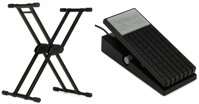 Roland EV-5 Expression Pedal + Roland KS-20X Heavy-duty Double-Braced X-Style Stand Value Bundle