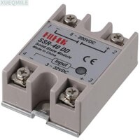 Rơle thể rắn QINZHUAN, Đầu ra 5-60V DC SSR-40DD Một pha, Đầu vào 3-32V DC 40A Rơle tản nhiệt