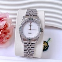 Rolex Cellini |Nữ Giới |Mặt Tròn Trắng |Đính Đá |Dây Kim Loại Silver |Máy Pin (Máy Quartz) |Size 34mm