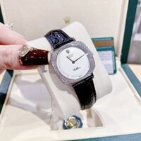 Rolex Cellini |Nữ Giới |Mặt Vuông |Đính Đá |Dây Da Đen |Máy Pin (Máy Quartz) |Size 33mm