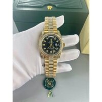 Rolex Day Date lịch cười hai lịch, cả vỏ dây đính đá swalosski , size 38 máy automatic